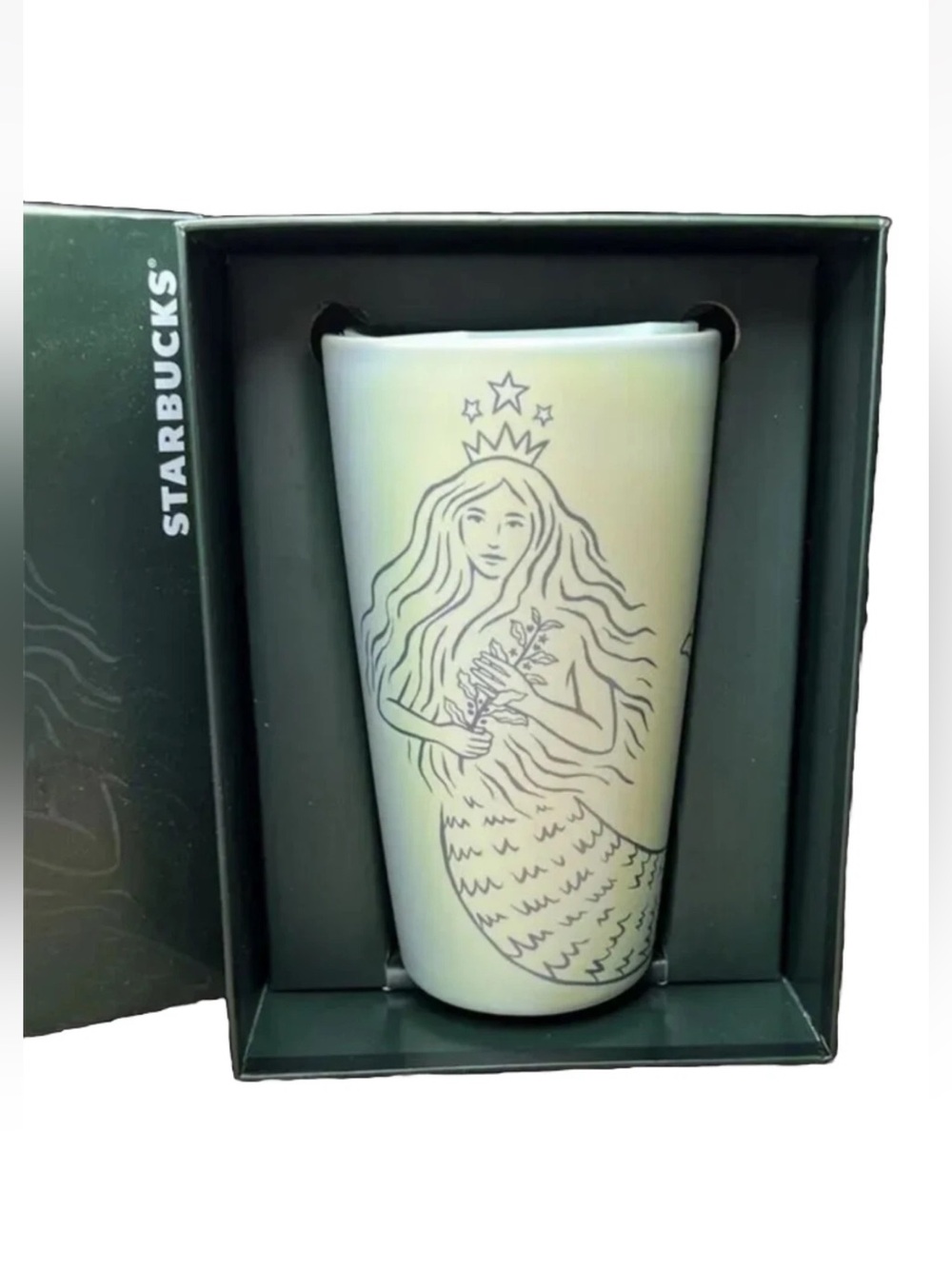 Starbucks Mermaid 50th Anniversary Ceramic Mug Tumbler Cup - NIB 12oz